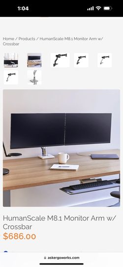 Humanscale Dual Monitor Stand & 2 HP MONITORS
