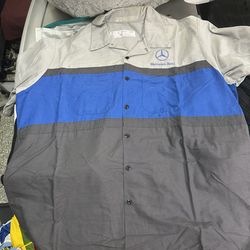 Mercedes Benz Genuine Mechanic Shirt Red Kap Great Condition