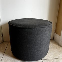 Dark Gray MATERIAL Round Ottoman/Seat/Foot Rest… 16” H By 21” W… $35