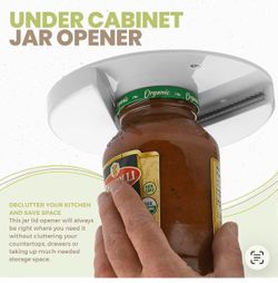 Under Cabinet Jar Opener  Easily Grip & Unscrew Multi-Sized Jars & Containers