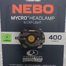 MYCRO HEADLAMP Mossy Oak Bottomland Headlamp & Cap Light with 400Lumen TurboMode