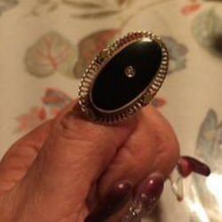 Vintage. 10k.gold Knuckle To Knuckle Black Onyx Ring Size 7