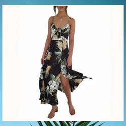 🌻 Fashionme Spaghetti Strap Midi Satin Dress 