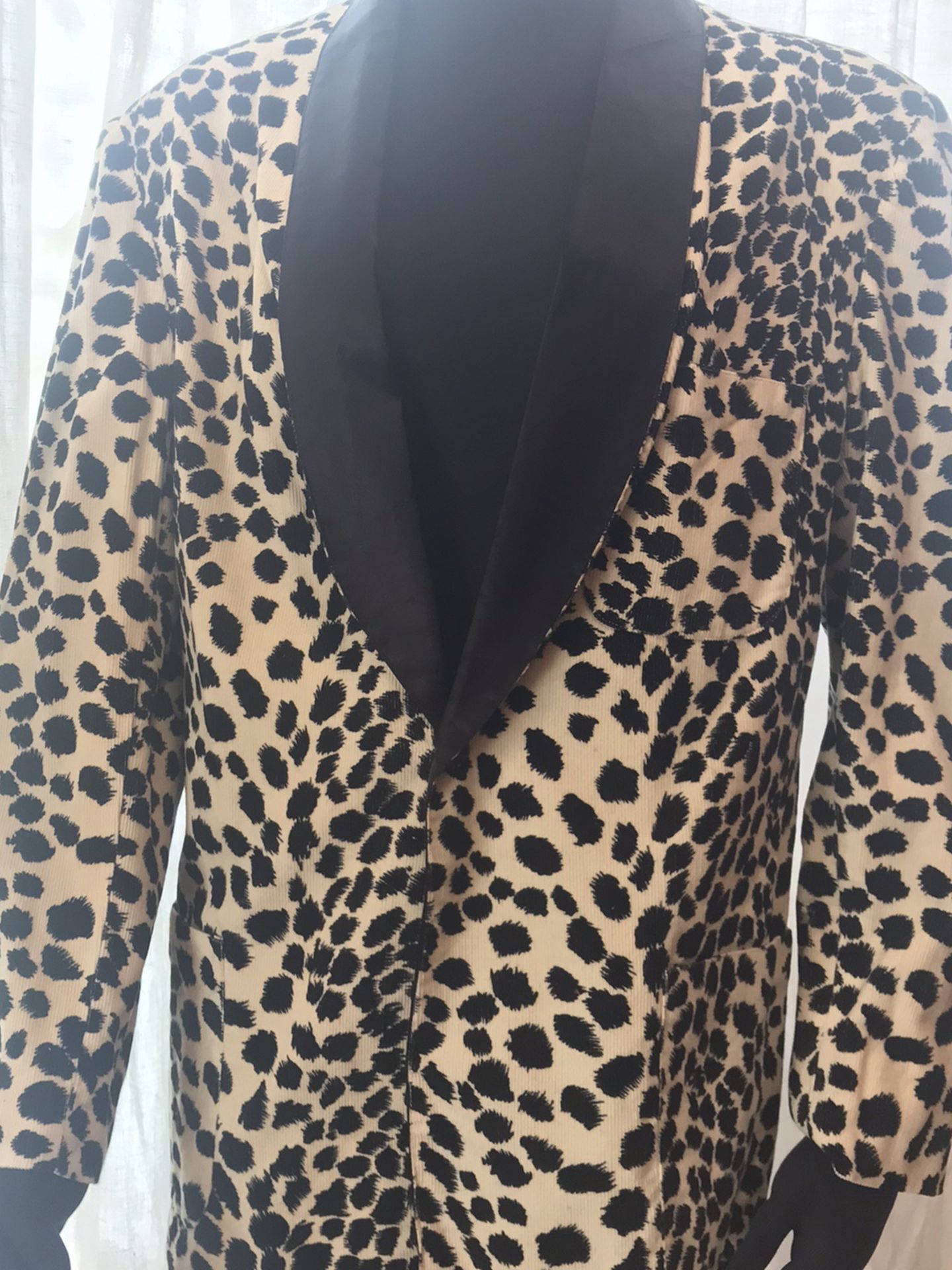 Vint 80s corduroy tux Leopard print jacket blazer! Animal! 🐆