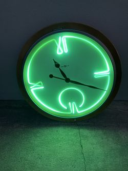Postmodern Monumental Howard Miller Neon Wall Clock