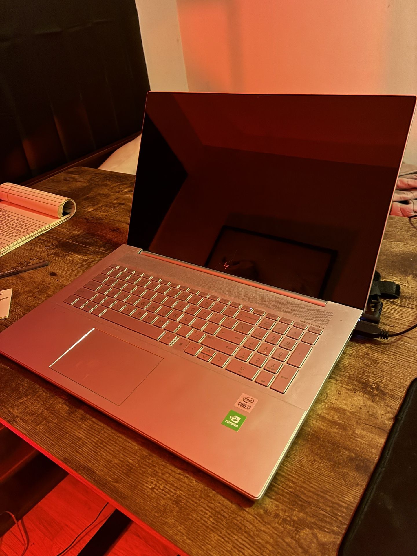 HP envy 17in laptop, Nvidia GPU, 16GB RAM, Intel i7, 500GB Storage