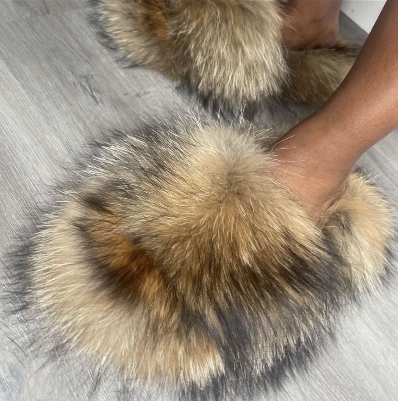 Real Fur Slip Ons Sizes 5 10 Fur On Side And The Outside (message Your Size To Order)