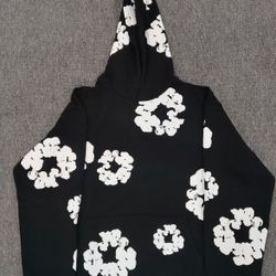 Black And White Denim Tear Hoodie