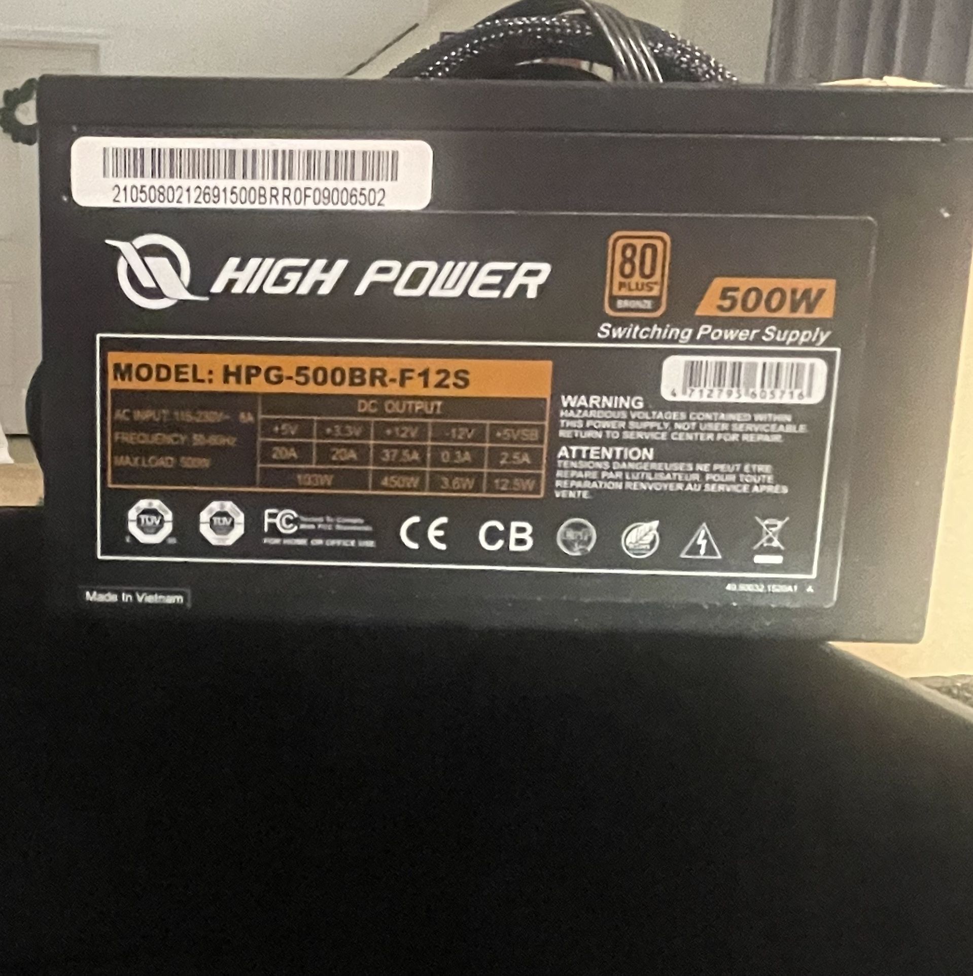 High Power 500w 80 Plus Gold Non Modular ATX Power Supply