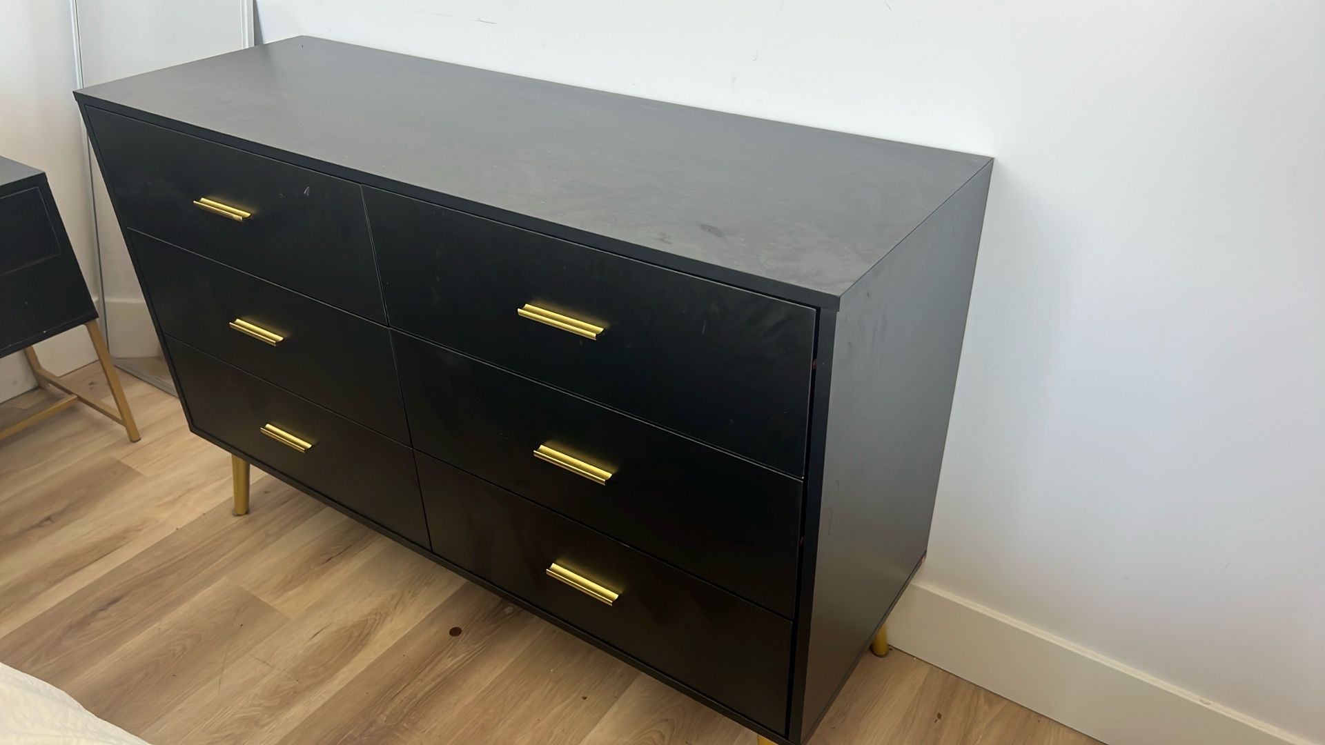 Black & Gold Modern Dresser + Nightstand Set Chic & Stylish! - www.benaras.co Black & Gold Modern Dresser + Nightstand Set Chic & Stylish! - www.benaras.co