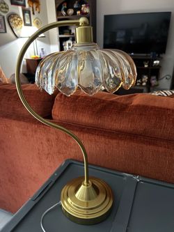 Gold/Pink Floral Lamp