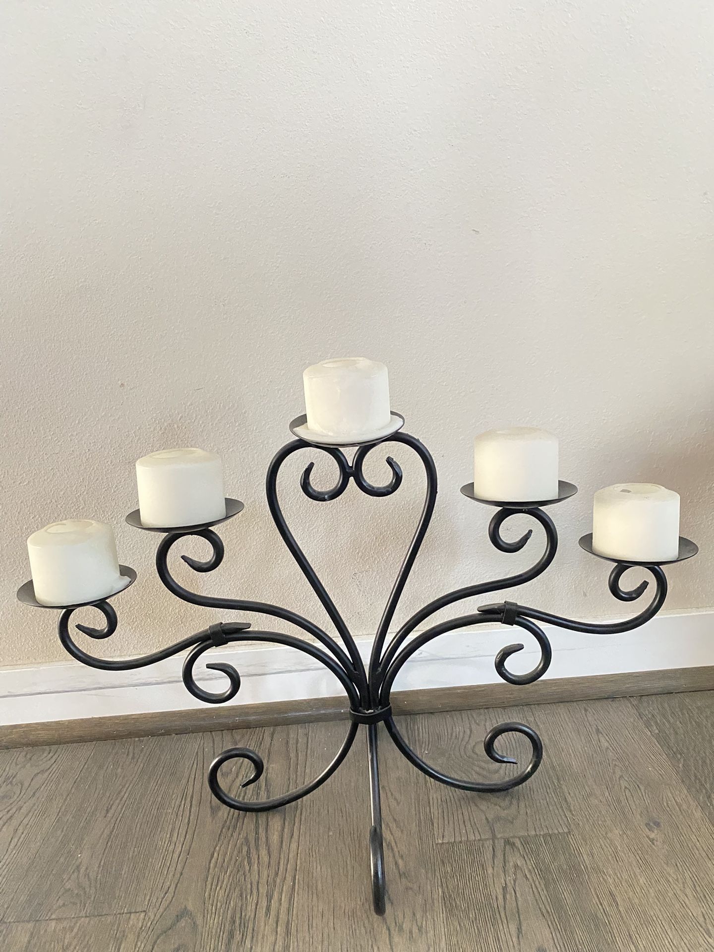 Black Medal Candlecalabras With Candles