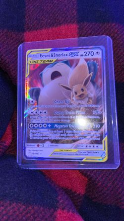 Eevee & Snorlax GX 2019 Sun & Moon: Team Up #120/181 Holo RAW TCG (NEAR MINT)