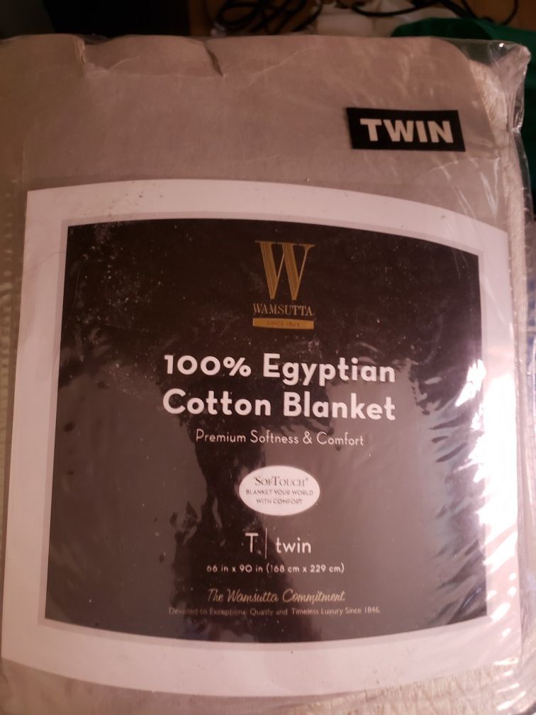 WAMSUTTA 100% EGYPTIAN COTTON BLANKET BRAND NEW size TWIN