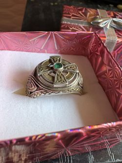 Vintage Chrome Heart Style Silver Ring