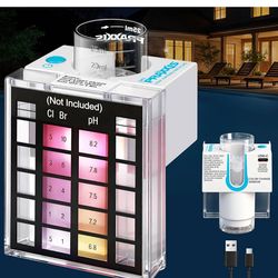 Swimming Pool Water Chemistry Test Kit Snap in Light Box, Built-in Automatic Magnetic Stirrer, Button Control Magnetic Mixer, Rechargeable Pool Water 