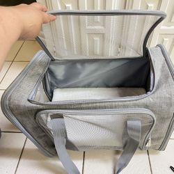 gray small dog/cat pet carrier  18 x 13 