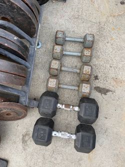 Hex Dumbbell Set 15, 20, 35 lb Pairs