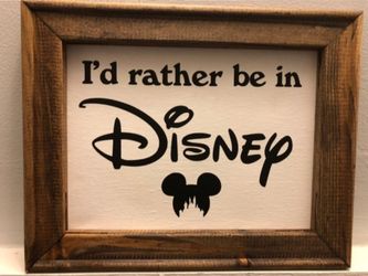 Disney Mickey mouse wood frame wall sign