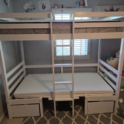 Twin-Over-Twin Bunk Bed With Mattresses 