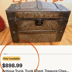 Antique Dome Steamer Trunk