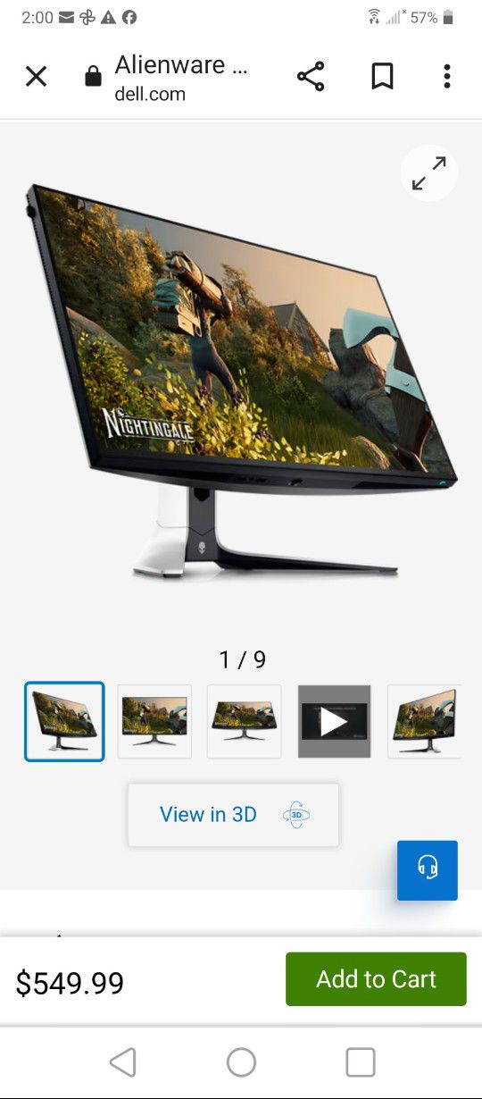 Alienware 27 In Gaming Monitor New