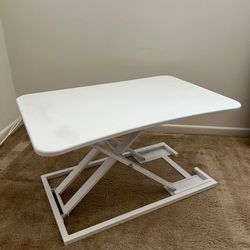 White Desk Monitor Riser / Standing Desk Converter