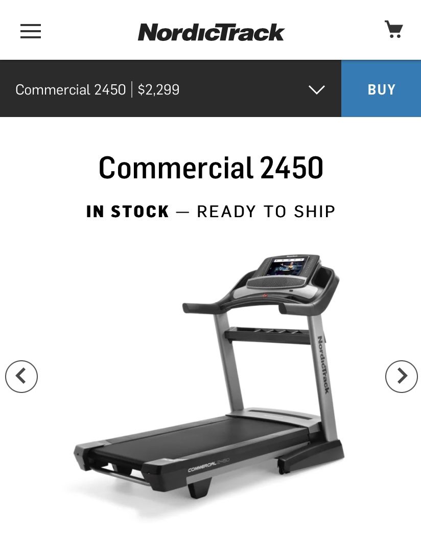 NordicTrack Commercial 2450 Treadmill Brand New in Box + 1 Year iFit Membership OVER $600 OFF RETAIL
