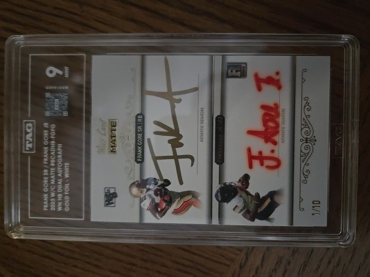 2023 Graded 9 Daul Auto Frank Gore Sr.&Frank Gore Jr #/1of10
