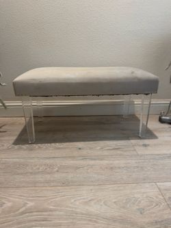 Modern Upholstered Bench with Acrylic Legs