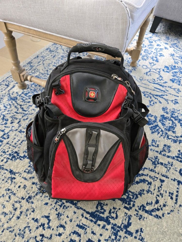 SWISSGEAR Maxxum Double ZIPPER Backpack With 16 Laptop Pocket Black Red
