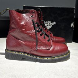 Dr. Doc Martens x BAPE 1460 Pascal Men's Size 8 Oxblood Red Leather Combat Boots