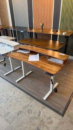 47 inches brand new standing desk with monitor standing and shelves