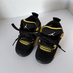 Nike Air Jordan 4 Retro (Td) "Thunder 2023" Black-Yellow Sz 5c (BQ7670-017)