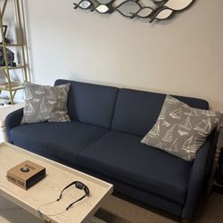 Navy futon bed couch