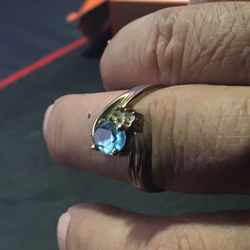Gold Blue Stone Ring