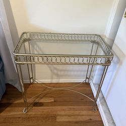 Gold Glass Side Table 
