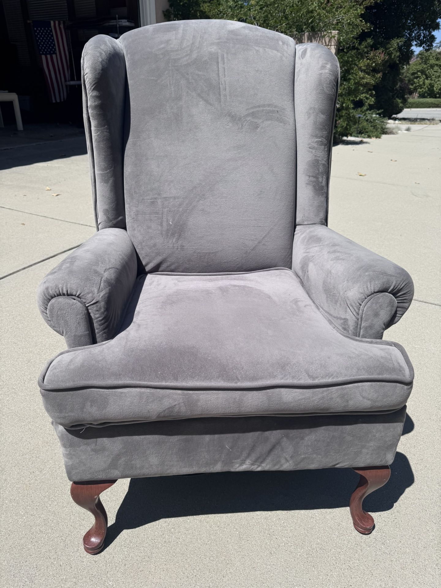 Grey Wingback Armchair