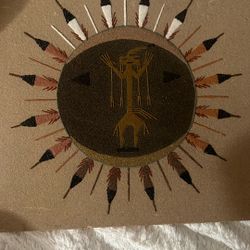 Navajo sand painting Of Sun And Eagle