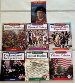 Lot of 6 Children’s WE THE PEOPLE Hardback History Books by Compass Point plus Paul Revere