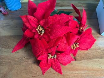 Artificial Red Poinsettia Flower Arrangement