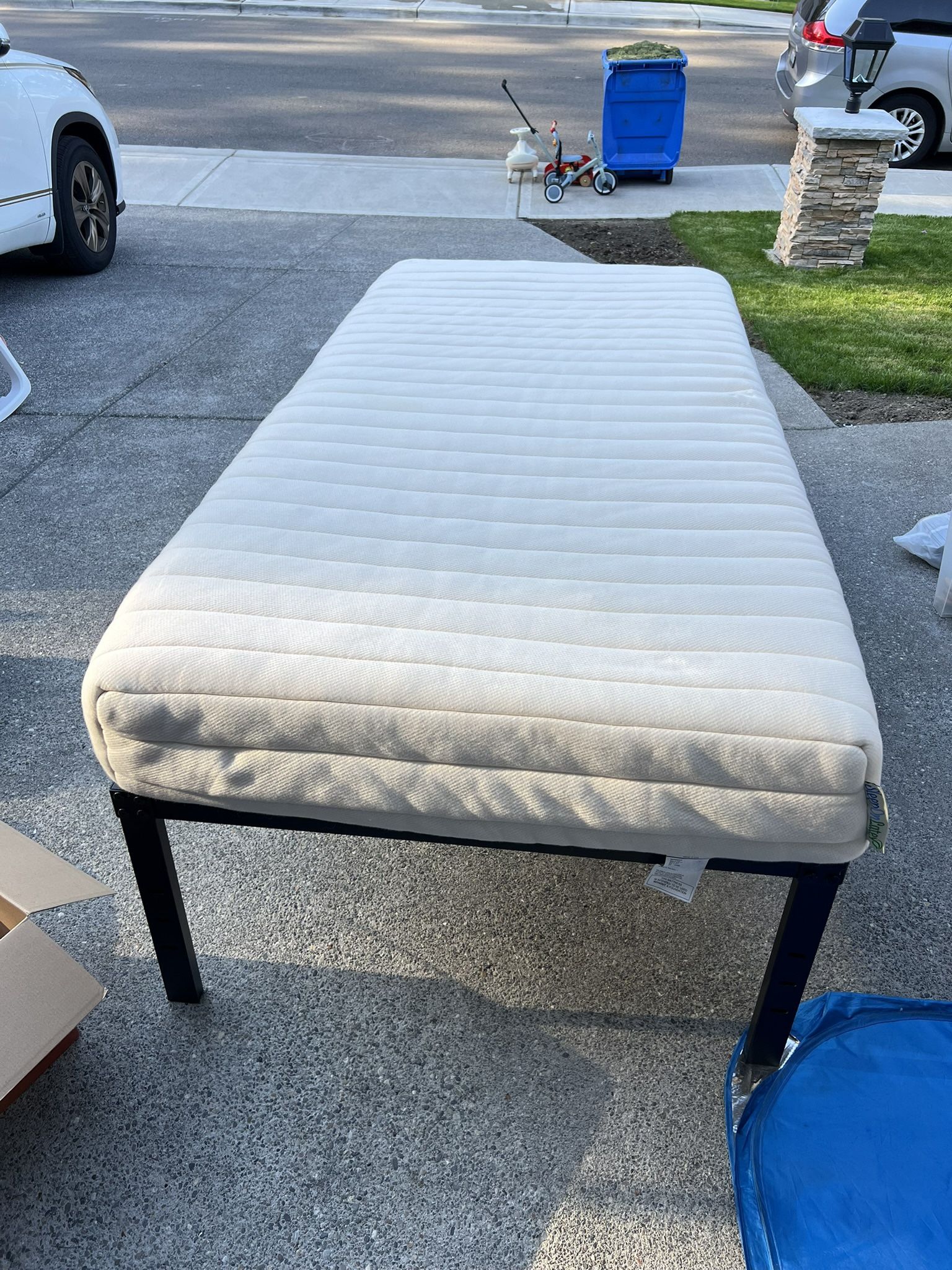 Sleep On Latex Twin XL Memory Foam Mattress With Bed Frame