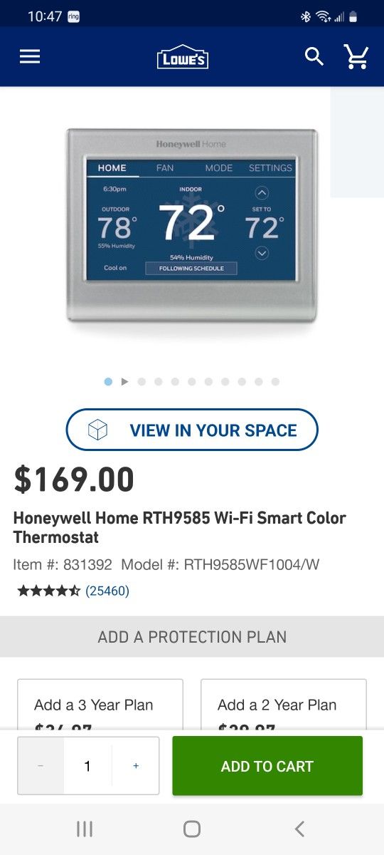 Honeywell Wifi Thermostat 