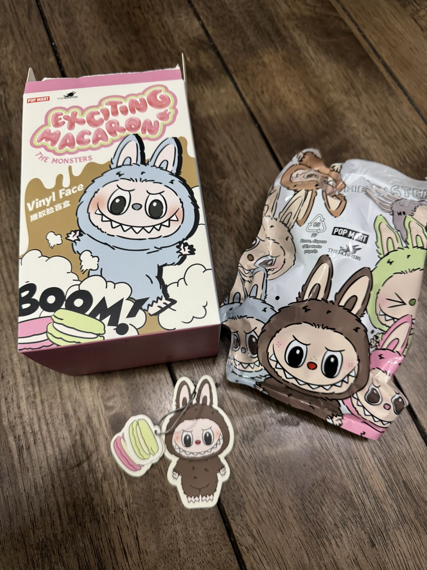 Pop Mart Labubu The Monsters Tasty Macarons Chestnut Cocoa Vinyl Plush Pendant