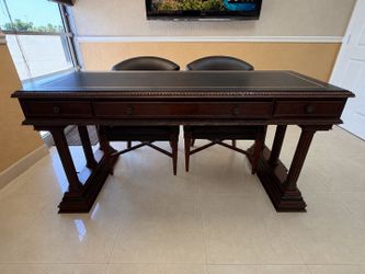 Desk with file cabinet