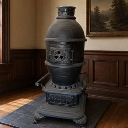 Antique Big Bonanza Cast-Iron Wood & Coal Parlor Stove