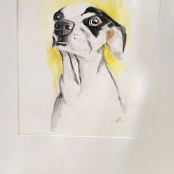 Watercolor Dog Portrait 11x15 "