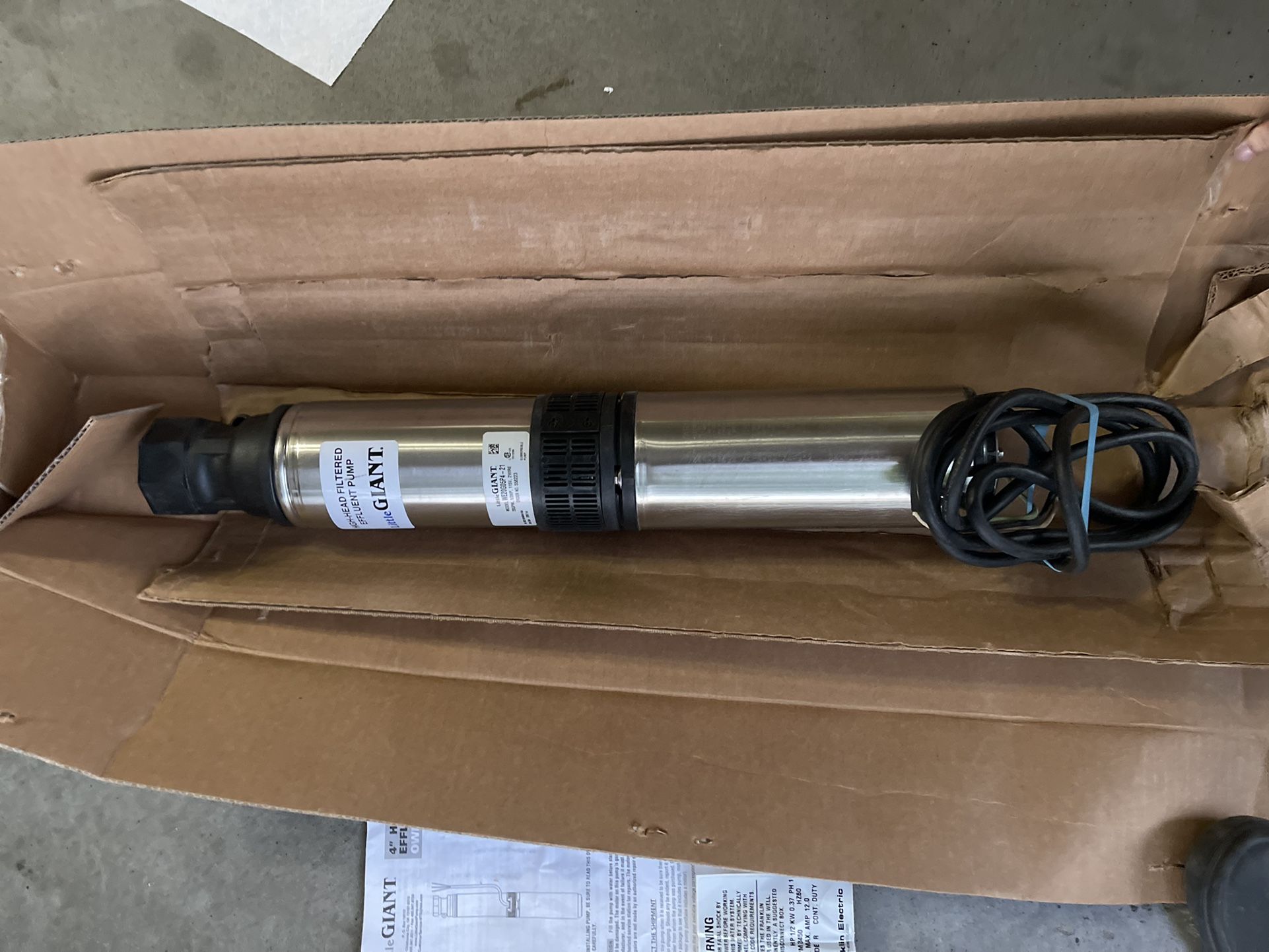 Franklin Electric Little Giant Sump Pump - NEW