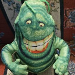HOLLOWEEN  2017  GHOSTBUSTERS " GREEN  SLIMER" STUFFED  PLUSH  TOY  7"  PRE-OWNED  