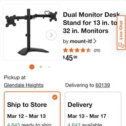 Dual Monitor Desk Stand 